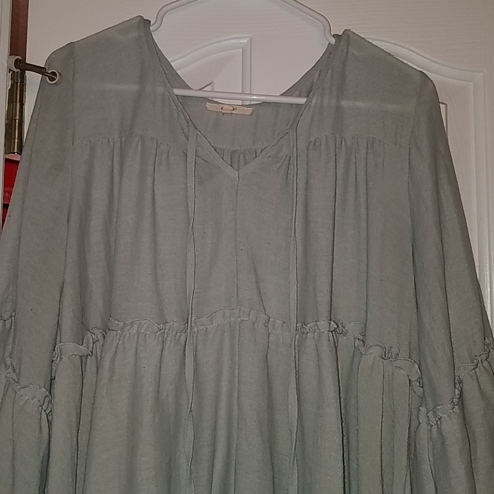 Sage green blouse from Easel